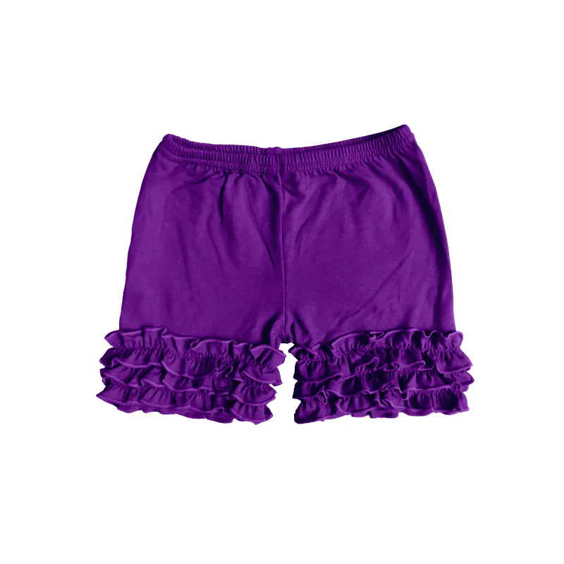 Deadline April 9 purple cotton kids girls icing ruffle shorts