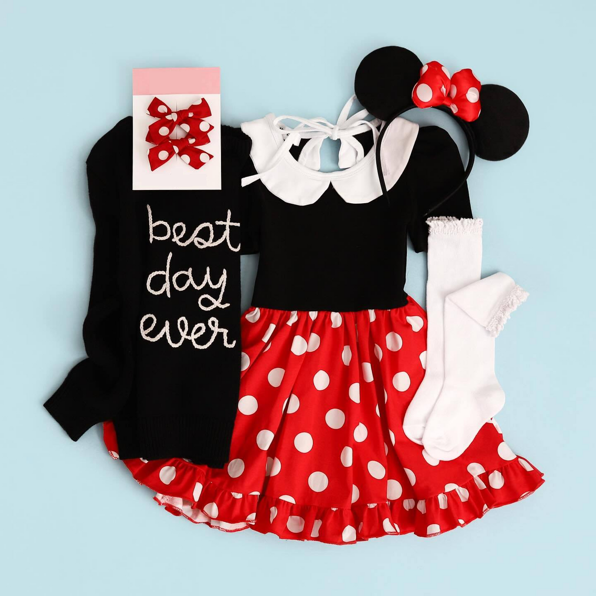 Deadline April 9 black short sleeves polka dots girls dresses