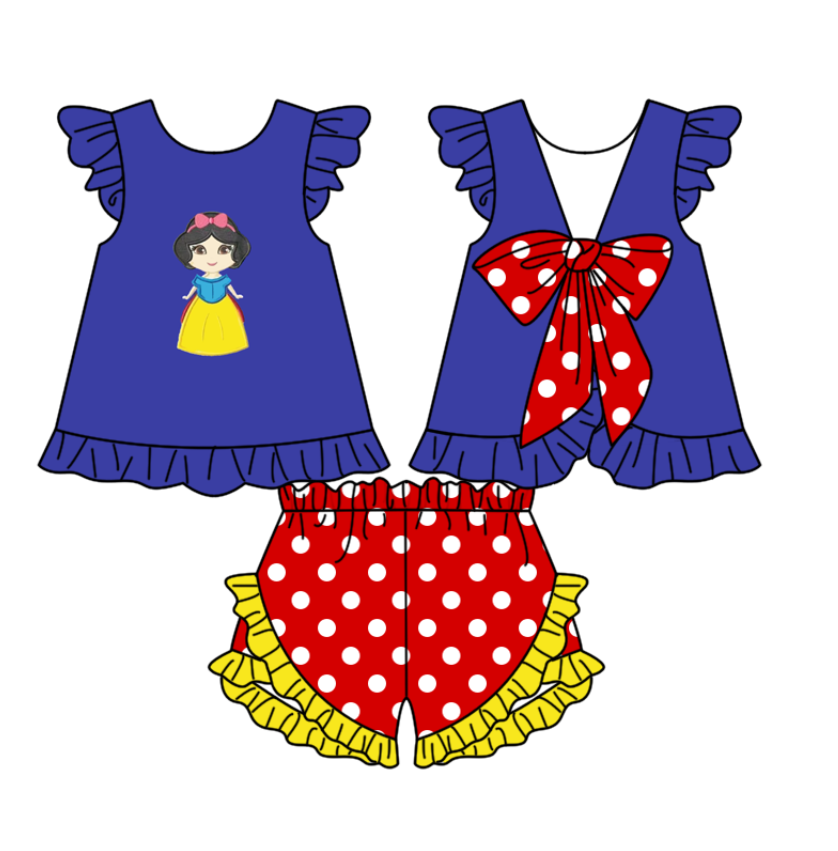 Deadline Aprial 9 blue princess polka dots kids girls clothes