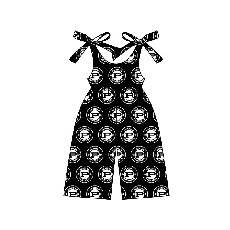 MOQ 3 straps black white kids girls team jumpsuit