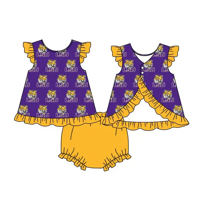 Deadline June 24 2025 purple tiger tunic bummies baby girls team clothes