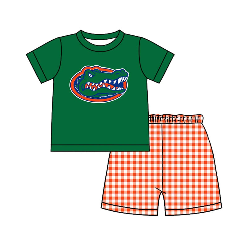 Deadline July 4 2025 crocodile top plaid shorts boys team clothes