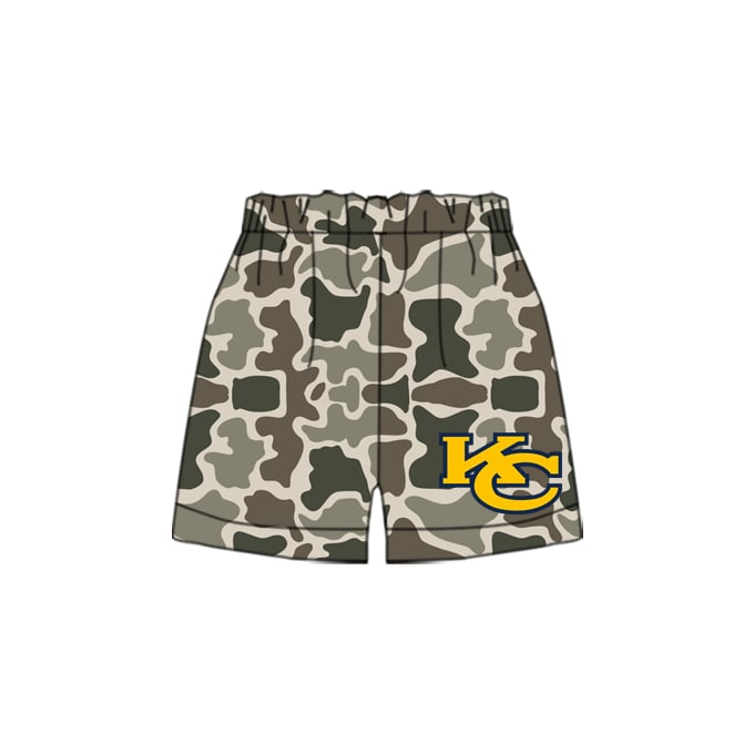 Deadline July 5 2025 camo K C print kids boys summer team shorts