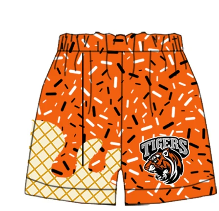 Deadline July 5 2025 orange tigers ice cream sprinkle adult men team shorts