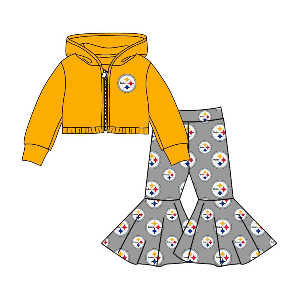 Deadline July 10 2025 yellow zip hooded jacket pants girls team outfits