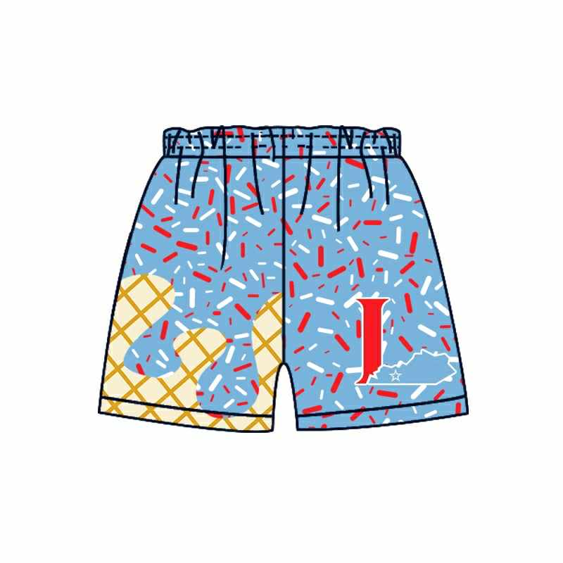 Deadline July 11 2025 light blue red ice cream sprinkle boys summer team shorts