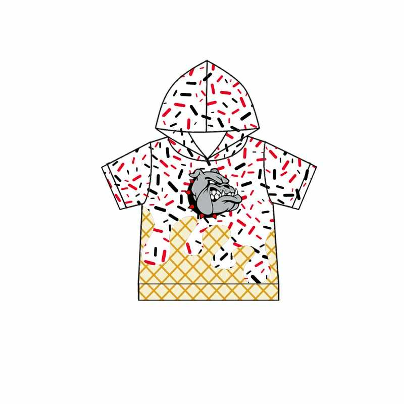 Deadline July 11 2025 short sleeves dog white ice cream sprinkle kids team hoodie