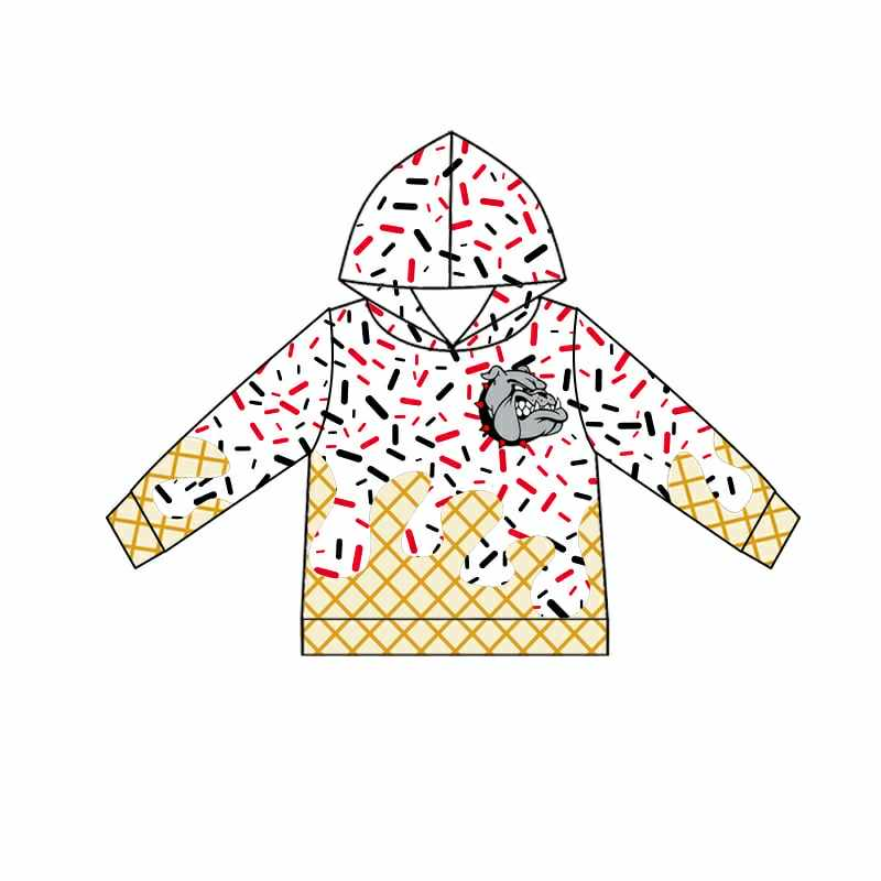 Deadline July 11 2025 long sleeves dog white ice cream sprinkle kids team hoodie