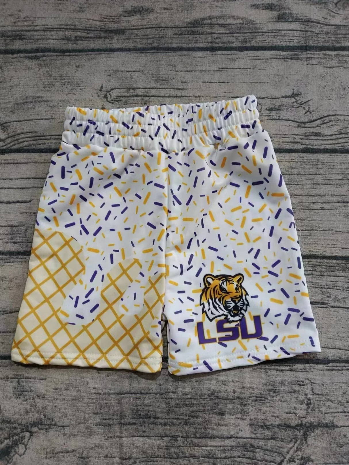 Deadline July 11 2025 tiger white ice cream sprinkle boys summer team shorts
