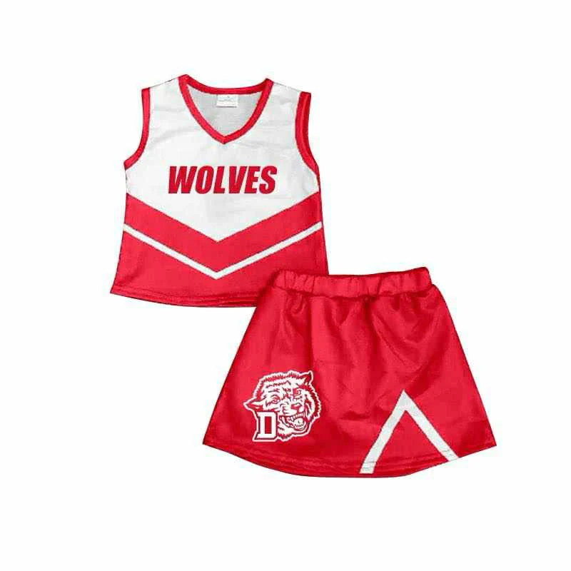 Deadline July 24 2025 sleeveless wolves top red skirt girls team outfits