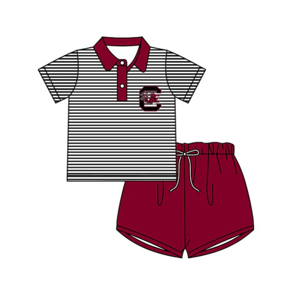 Deadline Aug 5 2025 stripe polo shirt maroon shorts boys team clothes