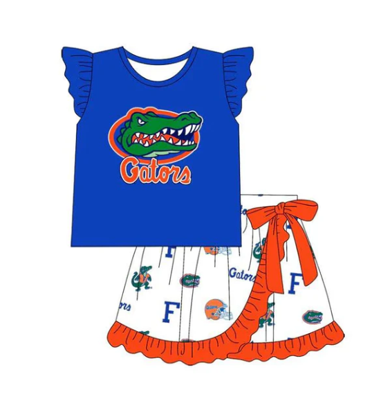 Deadline Aug 5 2025 flutter sleeves crocodile top ruffle skirt girls team clothes