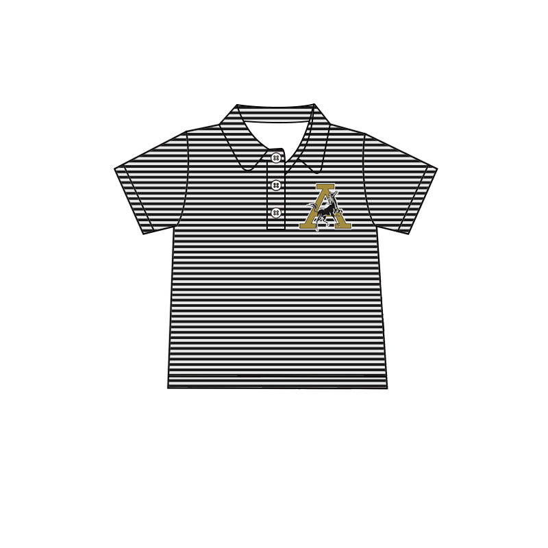MOQ 3 pcs short sleeves stripe A kids boys team polo shirt