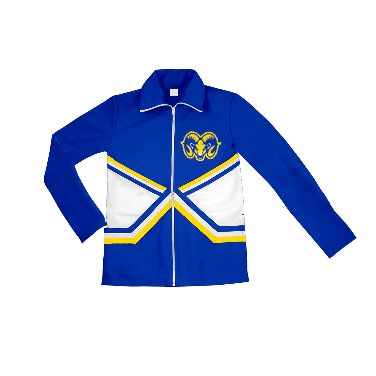 MOQ 3 pcs blue yellow long sleeves kids team zipper jacket