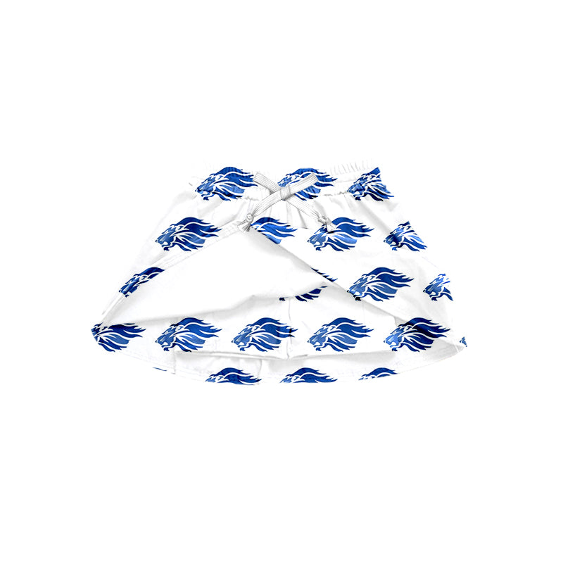 MOQ 3 pcs white blue kids girls team skirt