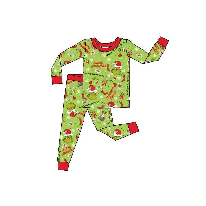 Deadline Aug 14 2025 green face long sleeves boy Christmas pajamas