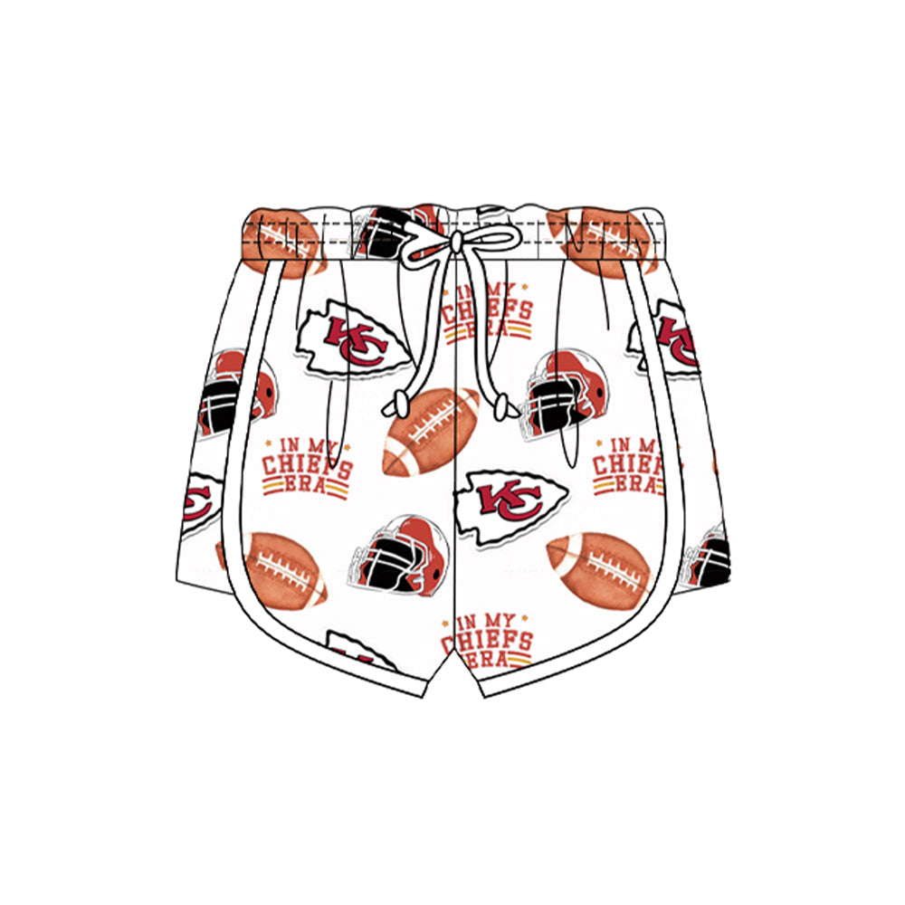 MOQ 5 pcs K C football kids girls summer team shorts