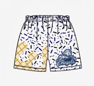 MOQ 5 pcs white royal ice cream sprinkle adult men team shorts