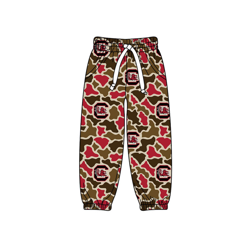 MOQ 5 pcs C maroon camo kids boys team pants