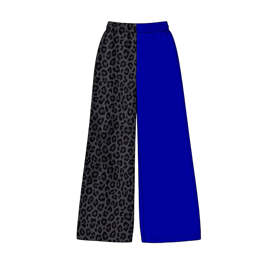 MOQ 5 pcs leopard blue adult women team pants