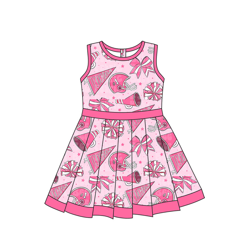 MOQ 5 pcs pink touchdown cheer girls team athletic dress