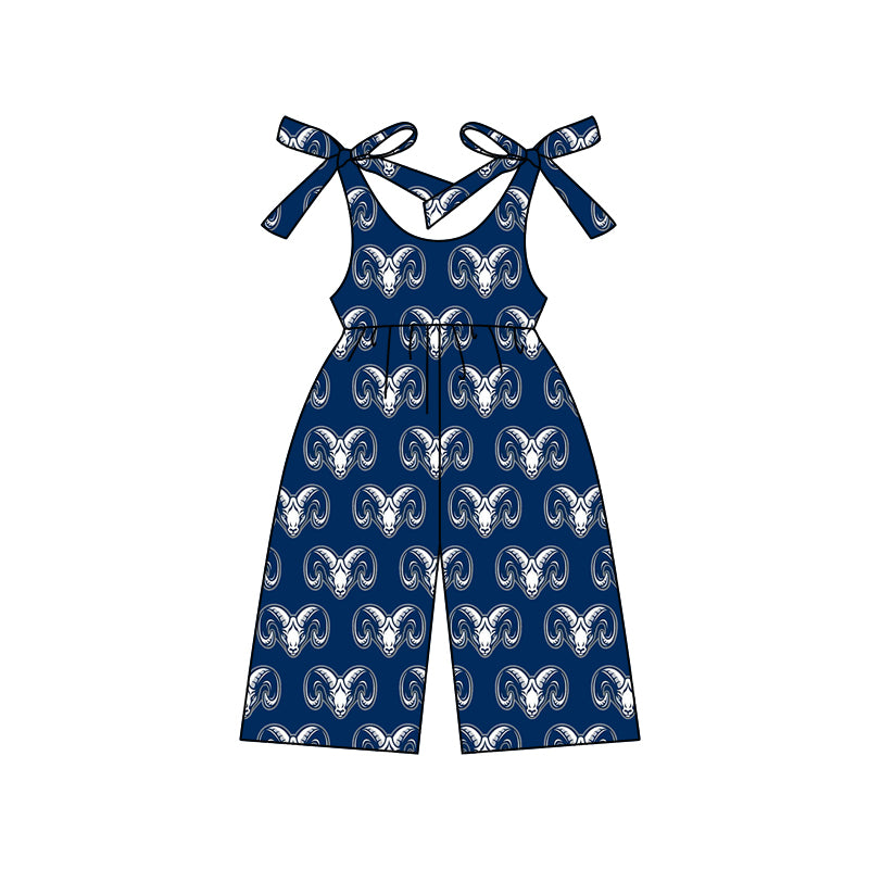 MOQ 3 straps blue rams kids girls team jumpsuit