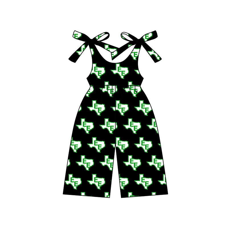 MOQ 3 straps green E E  kids girls team jumpsuit