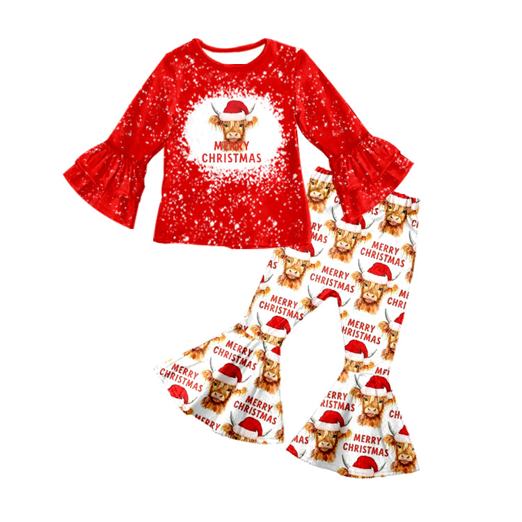 MOQ 5 merry Christmas cow hat kids girls clothes
