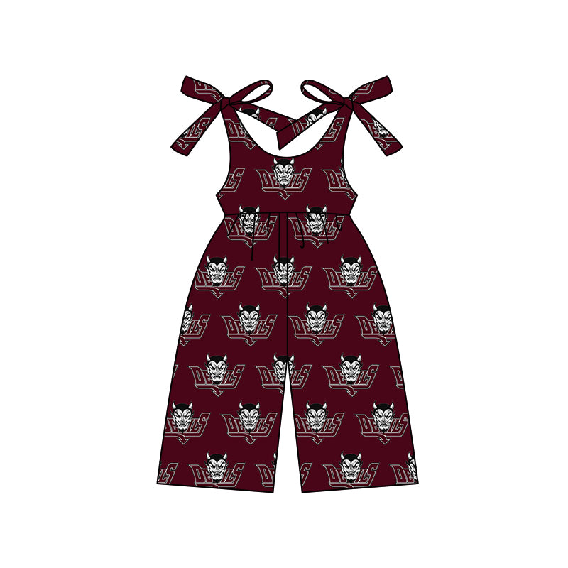 MOQ 3 straps maroon kids girls team jumpsuit