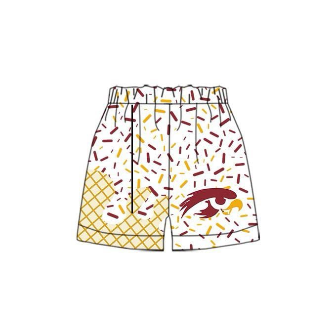 Deadline Jan 27 Yellow maroon sprinkle kids boys summer team shorts