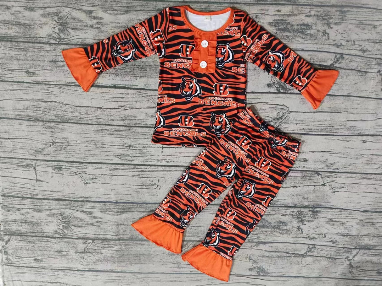 MOQ 5 Long sleeves B tiger girls team pajamas