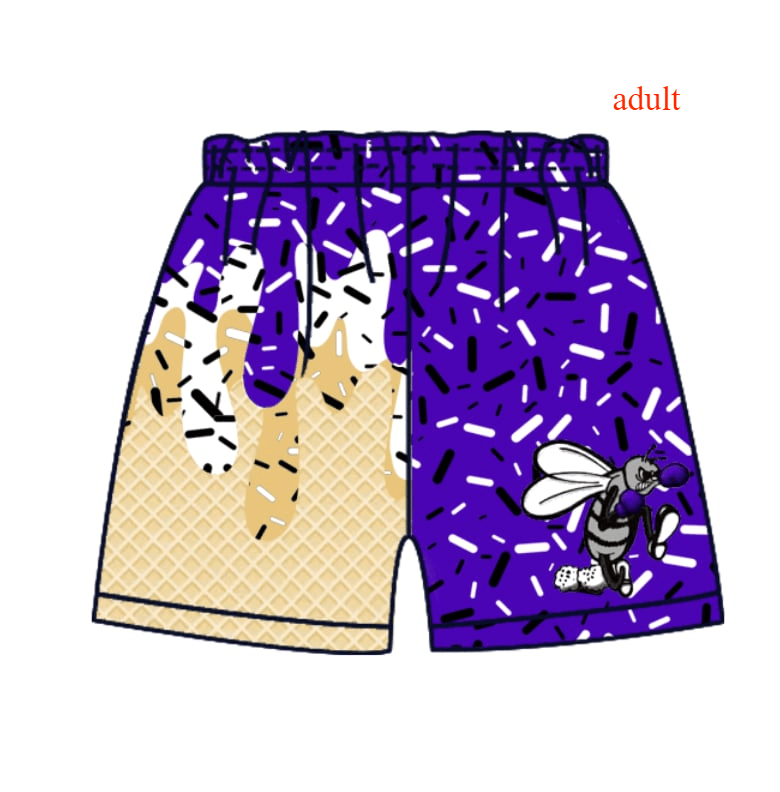 Deadline July 29 2025 bee purple ice cream adult men team shorts