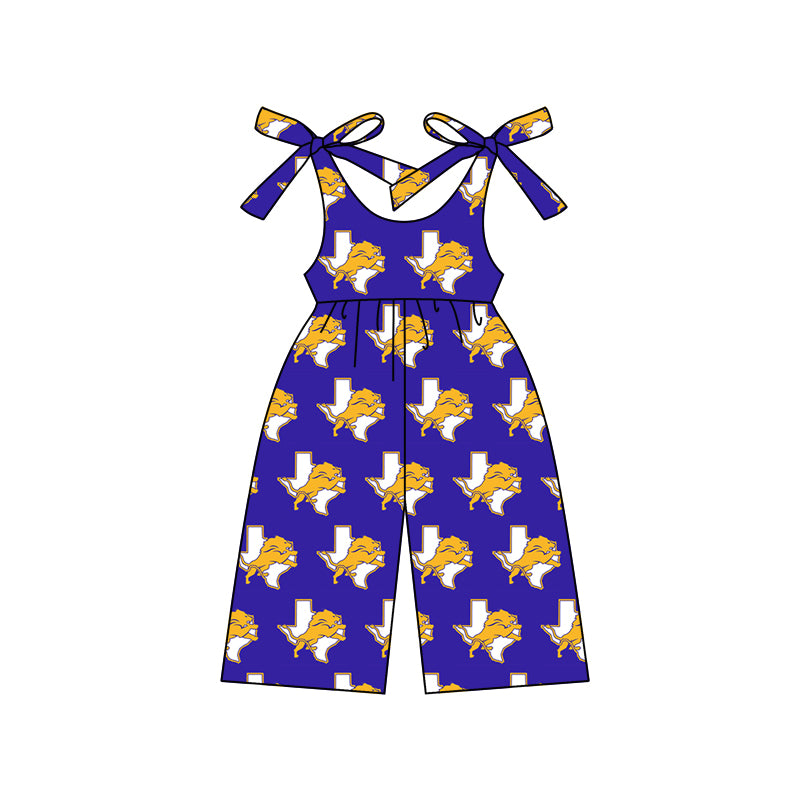 MOQ 3 straps purple kids girls team jumpsuit