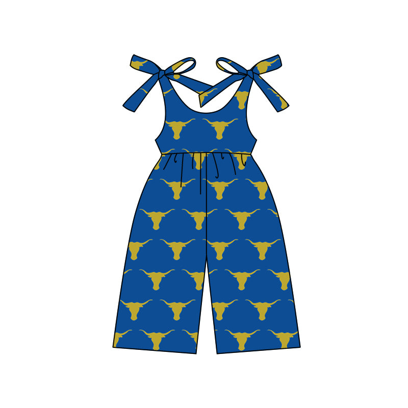 MOQ 3 straps blue kids girls team jumpsuit