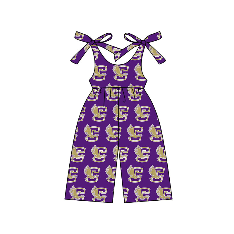 MOQ 3 straps purple C kids girls team jumpsuit