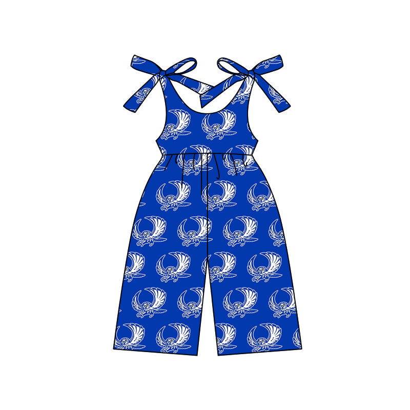 MOQ 3 straps blue owl kids girls team jumpsuit