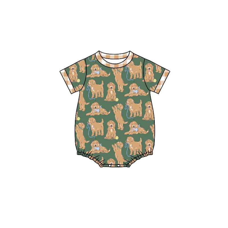 Deadline June 19 short sleeves dog baby boy summer romper