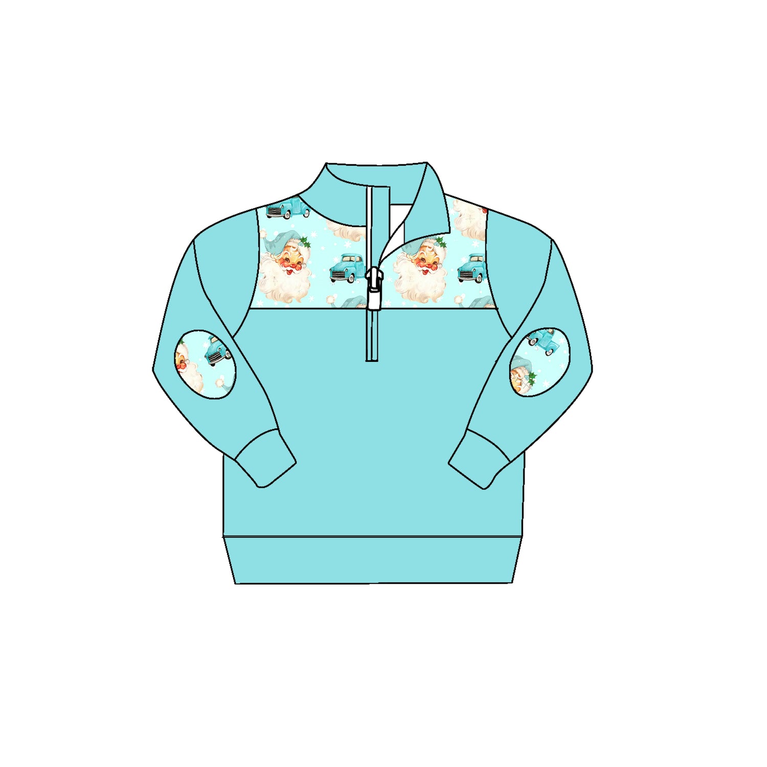 MOQ 5 light blue santa truck kids Christmas pullover