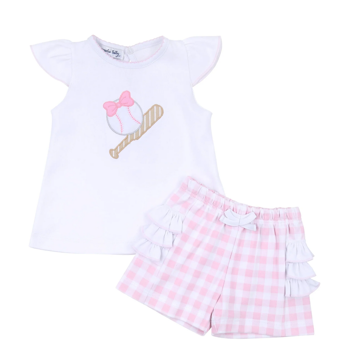 Deadline Jan 27 white baseball top plaid shorts girls clothes