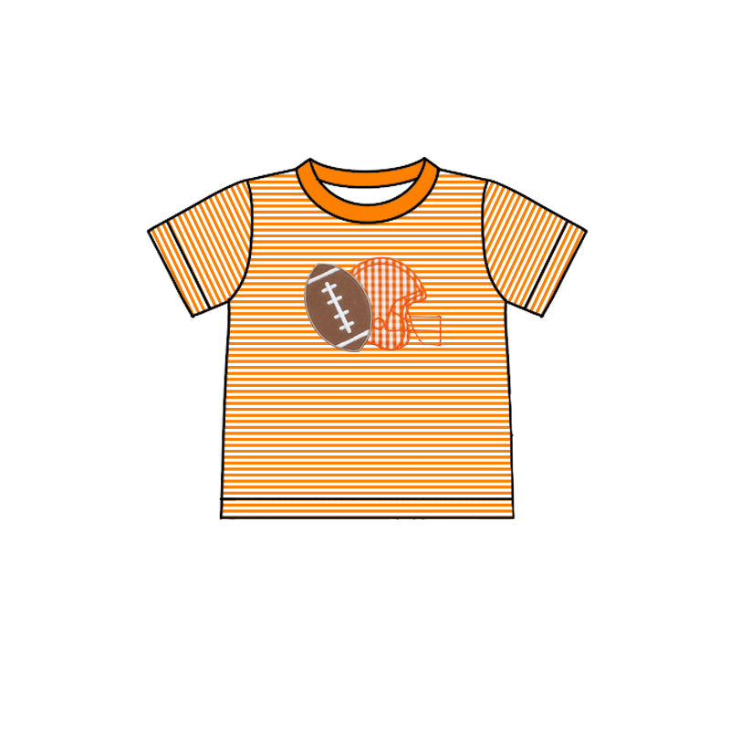 Claire & Charlie Boys Shirt - Football Pocket - Orange Stripes main image 1