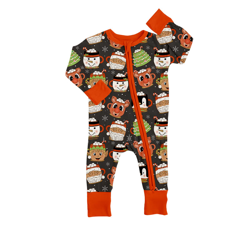 MOQ 5 PCS snowman santa deer baby kids Christmas romper