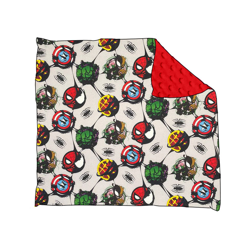 MOQ 5 spider green man kids boy blanket