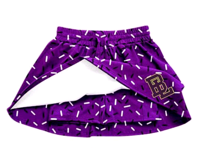 Deadline July 4 2025 purple B L ice cream sprinkle girls team skirt