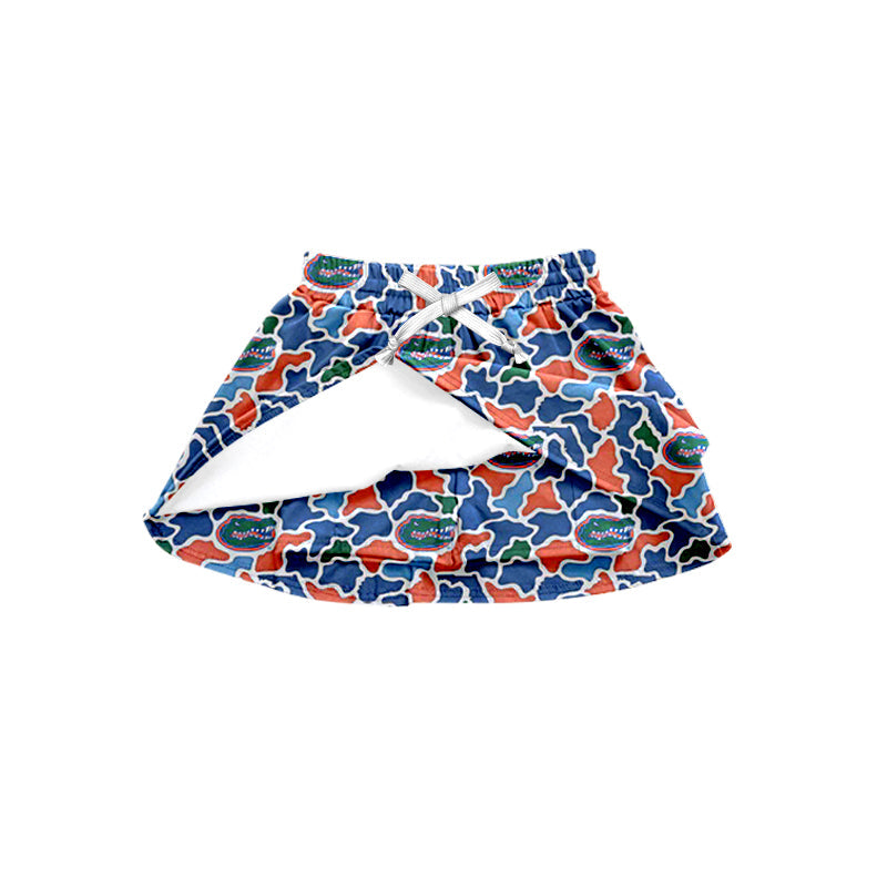 MOQ 5 pcs crocodile camo kids girls team active skirt