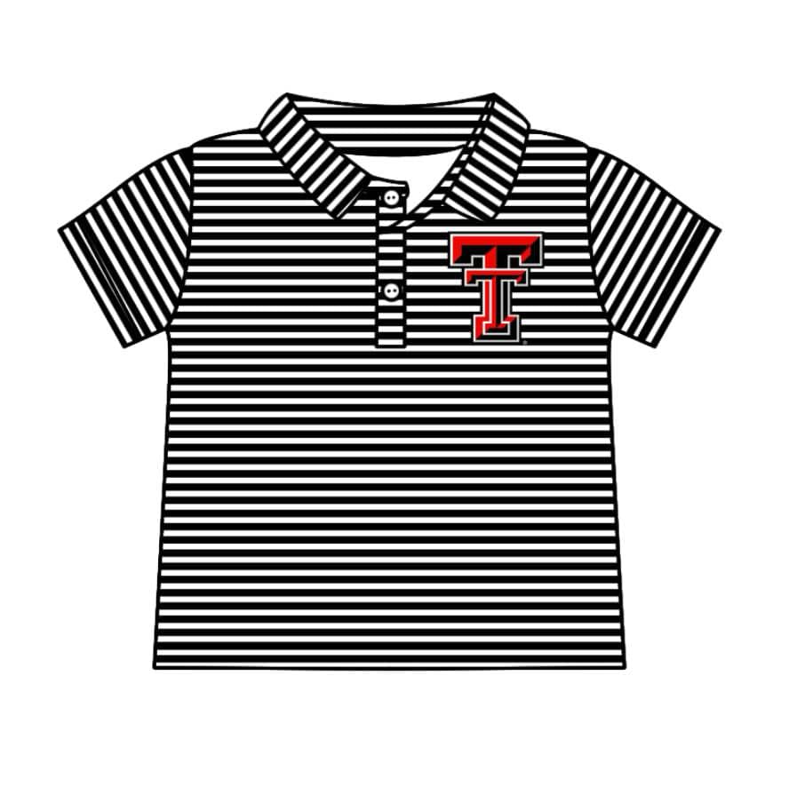 Deadline July 15 2025 T black stripe short sleeves kids boys polo team shirt