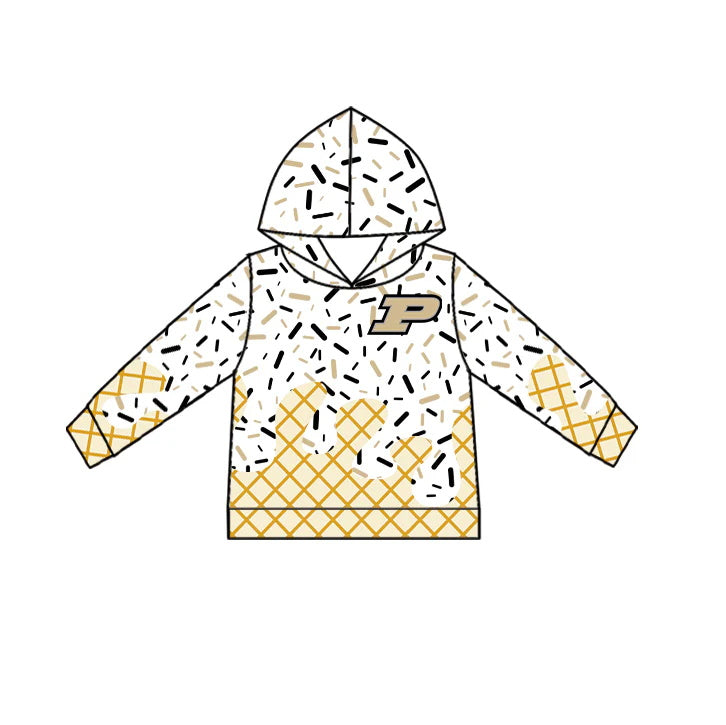 MOQ 3 pcs P ice cream sprinkle toddler kids team hoodie