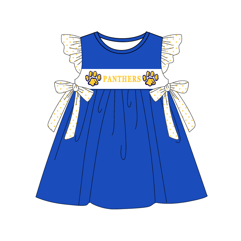 Deadline June 12 flutter sleeves blue P girls team dress