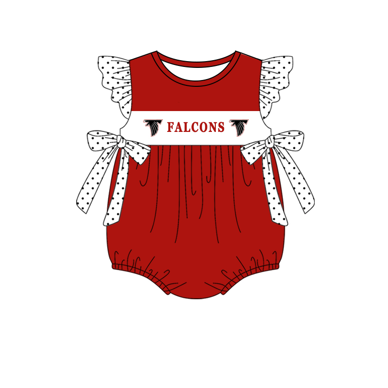 Deadline June 12 flutter sleeves red F baby girls team romper