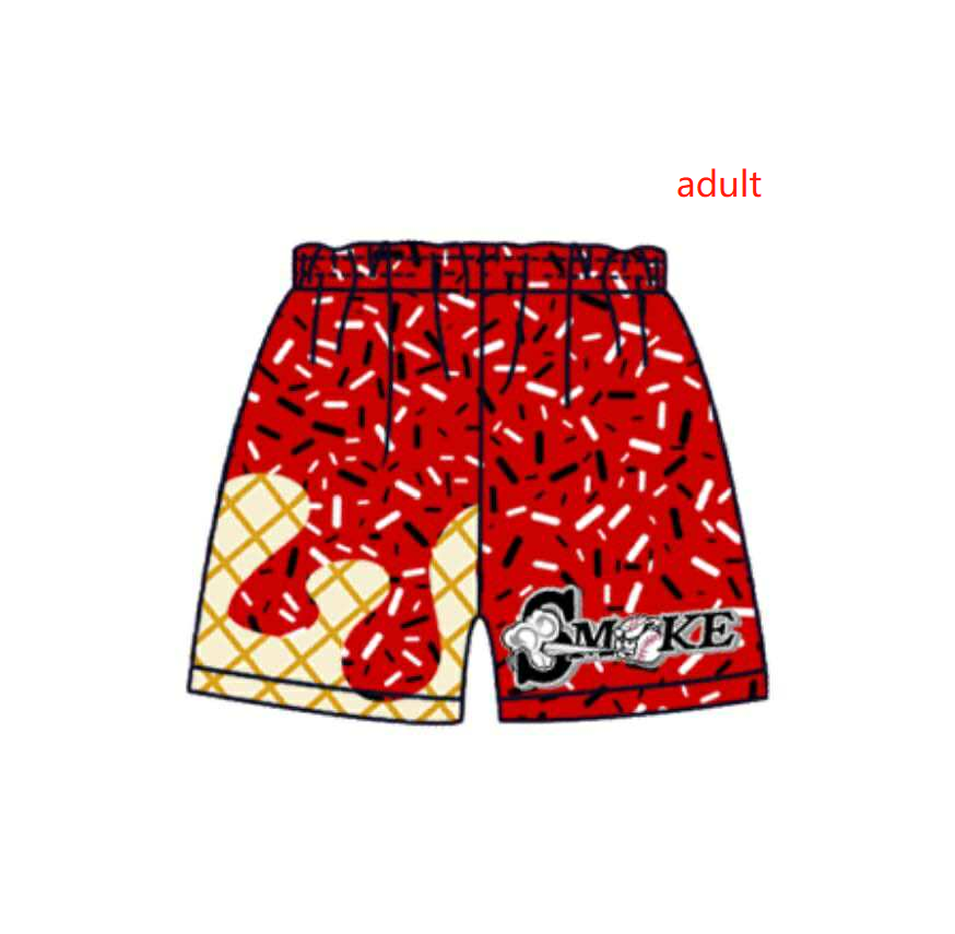 Deadline July 29 2025 baseball red ice cream adult men team shorts
