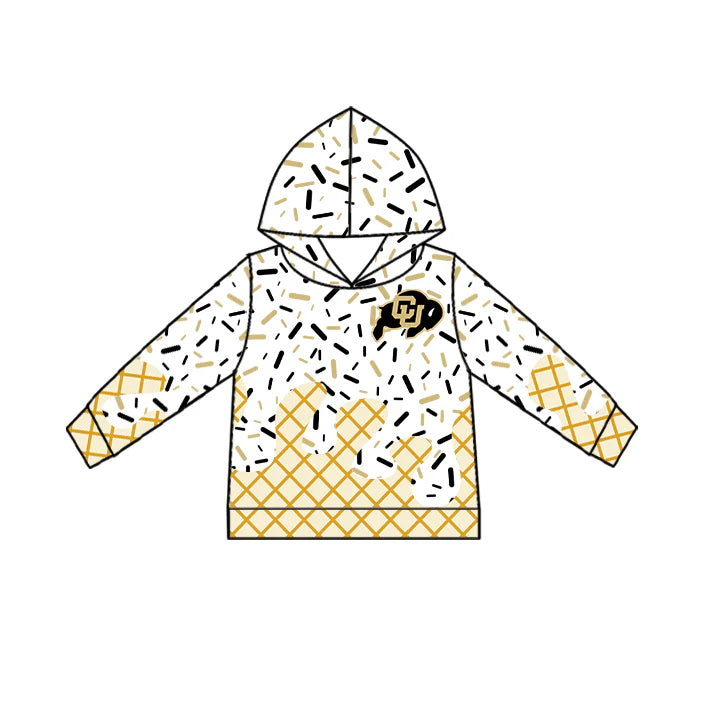 MOQ 3 pcs C U ice cream sprinkle toddler kids team hoodie
